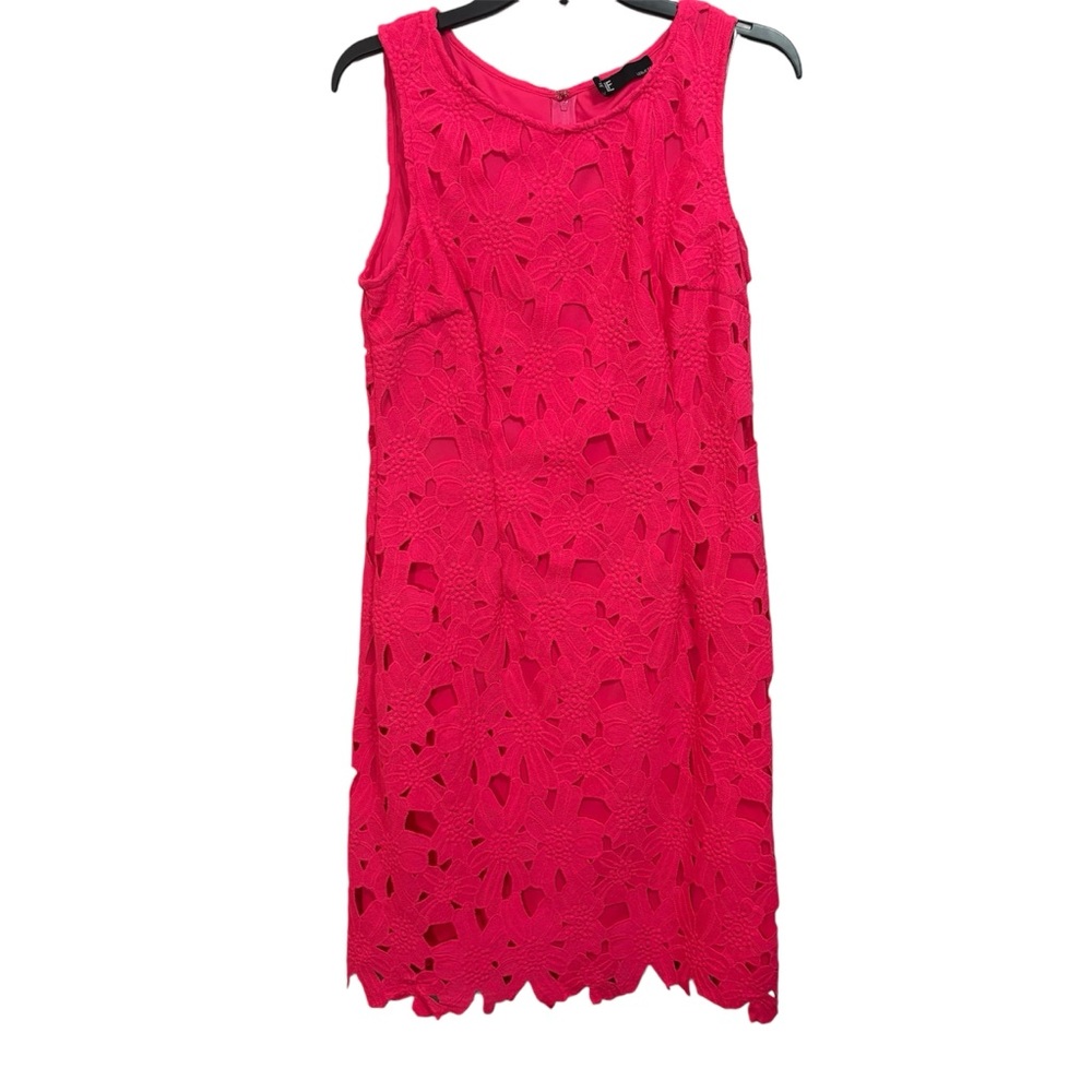 Last Chance 🚨 LF Leslie Fay Midi Bright Pink Sleeveless Dress